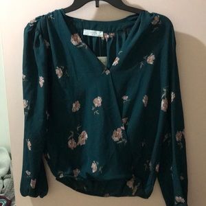 Floral Teal Blush Long sleeve